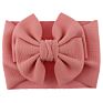 7" Kid Accessories Bows Soft Elastic Waffle Headband - Solid Color Top Knot Headwear for Baby Girl