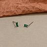 sterling silver Quality colorful zircon rectangle mini earrings stud