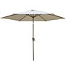 9Ft Garden Outdoor Manual Tilt round Patio Umbrella, Black and White Stripe Fabric