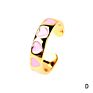 Adjustable Gold Plated Colorful Enameled Heart Open Rings Candy Color Enamel Love Heart Finger Rings