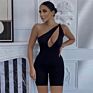 Adult Women Short Jumpsuit One Shoulder Romper for Woman