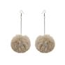 Autumn and Long Dangle Earrings Fluffy Pom Pom Earrings for Women