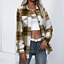 Autumn Long Sleeve Thick Shacket Plaid Shirt Jackets Coat