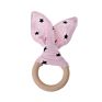 Baby Boy Bunny Ear Teether Safe Organic Wood Teething Ring Baby Teething Toys