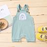 Baby Boys Girls Rompers Newborn Kids Baby Boys Sleeveless Rainbow Print Jumpsuit One-Pieces Suspender Jumpsuits