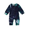 Baby Jumpsuit Boys and Girls Rompers Multi-Color Tie-Dye Jumpsuit Black Blue Purple Yellow Brown