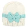Baby Knitted Hat with Color Matching Bowknot Hat, Baby Warm Cap