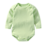 Baby Long-Sleeve Bodysuit Romper with Plain Simple Knitted