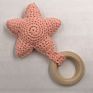 Baby Rattle Teething Toys Crochet Nursering Baby Play Gym Star Teether Toy with Wood