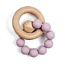 Baby Teething Toys Rattle Soft Bpa Free Cartoon Wood Baby Teether Ring Kids Food Grade Silicone Teether