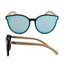 Bamboo Sunglasses Shades Oversized Cat Eye Sunglasses Wooden Legs Colored Lens Sun Glasses