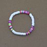 Beach Style Colorful Friendship Bracelet Teen Girls Cute Handmade Rubber Disc Bead Polymer Clay Bracelets Bangles Jewelry