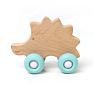 Beech Wooden Funny Animal Rosary Silicone Molar Teether Baby Rattle Toy