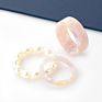 Big Square Geometric Aesthetic Women Jewelry Twisted Braided Leopard Chunky Korean Marble Resin Rings