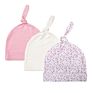 Bkd Super Soft Cotton 3-Pack 0-3 Months Newborn Infant Baby Beanie Hats