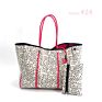 Blush Snake Neoprene Tote Bag Women Shoulder Bag With