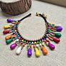 Bohemian Ethnic Wind Hand-Woven Bells Water Drop Bracelet Retro Copper Beads Turquoise Beach Anklet Female