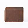 Boshiho Retro Men Credit Id Coin Leather Front Pocket Black Slim Customise Crazy Horse Leather Business Wallet Card Holder