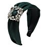 Boutique Geometric Hollow Pattern Ring Buckle Rhinestone Hairband Banquet Retro Fabric Headwear Wide Side Gold Velvet Headband