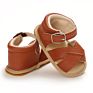 Boutique Solid Woven Leather Baby Sandals for Girls