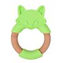 Bpa Free Animal Shape Silicone Chew Toy Baby Teething Ring Silicone and Wooden Baby Teether