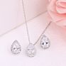 Bridesmaid Wedding Jewelry Sets 2Pcs Water Drop Zircon Pendant Necklaces Stud Earrings Bridal Party Set