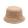 Casual Lamb Hair Fisherman Hat Light Plate Warm Fuzzy Plush Basin Bucket Hat