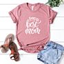 Casual Style Letters Short Sleeve round Neck Tops Women's Blouses & Shirts
