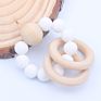 C'dear Multi-Colored Comprehensive Wood Educational Children Shaking Baby Rattle and Teether Giftset, Teething Ring//