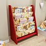 Children Bookcase Toy Display Book Stand Rack Bookshelf Sling Book Organizer with Fabric Bag