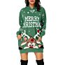 Christmas Hoodies Women Long Sleeve Sweatshirt Christmas Printed Pocket Women Sweatshirt Dress Hoodies