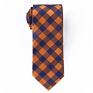 Classic Ties Mens Orange Plaid Microfiber Woven Tie Check Necktie