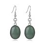 Cliobeads Goldstone Green Aventurine Tiger Eye Gem Stone Earrings Oval Dangle Drop Earrings