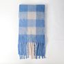 Colorful Plaid Blanket Scarf 100% Wool Fringe Pashmina Scarf Women