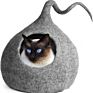 Comfortable Warm Bed Funny Pet Cat Cave Natural Woolen Felt Kennel for Pet Dogs Bed Eco-Friendly Kitten Caves