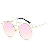 Customized Retro round Sunglasses Unisex Designer Classic Female Men Mirror Uv400 Protected Double Bridge Sunglasses