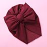 Cute Bear Ear Bowknot Turban Hats Sweet Soft Elastic Caps for Newborn Baby Boy Girls Headwraps