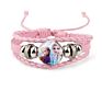 Cute Frozen 2 Princess Bracelets Princess Elsa Bracelet Lovely Cartoon Hand-Woven Cowhide Bracelet for Kids Girls