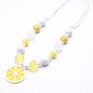 Cute Lemon Slice Pendants Girls Chunky Beads Necklace Child Kids Toddler Chunky Party Jewelry Adjustable Rope