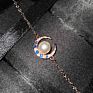 Cute Moon Pearl Pendant Necklace Bracelet Ring Earrings Female Luxury Bridal Set for Women Vintage Rose Gold Jewelry Set