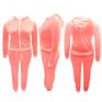 Cute plus Size Women Clothing Long Sleeve Velvet Hoodie Jogger Two Piece Shirt and Pants Set Outfits Fall 5Xl 2 Pc Blazer Sets