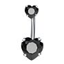 Cute Shining Multicolor Crystal Belly Ring Bling Belly Rings Double Heart Belly Rings Body Piercing