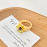 Cute Transparent Resin Ring for Women Simple Colorful Acrylic Ring Jewelry Cartoon Acrylic Flower Resin Rings