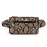 Dark Green Vagan Leather Snake Print Belly Fanny Pack Waist Bag Bumbag for Women