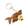 Design Wood Fish Carving Key Holder Customized Hand Printing Animal Shape Key Chain