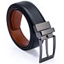 Designer Reversible Belt Rotated Buckle Men Genuine Leather Belt