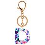 Direct Real Flower Resin Accessory Colorful Girl Alphabet Acrylic 26 Letters Resin Keychain