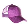 Distressed Washed Cotton Criss-Cross Ponytail Baseball Cap Hat for Women