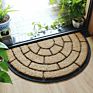 Dropshipping Half round Black Border Coco Doormat Heavy Duty Doormat Rubber-Backed Natural Coir Doormat