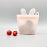 Storage Pouch  Zipper Reusable Baby Kids Silicone Snack Bag With Clip